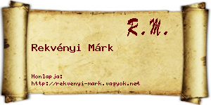 Rekvényi Márk névjegykártya